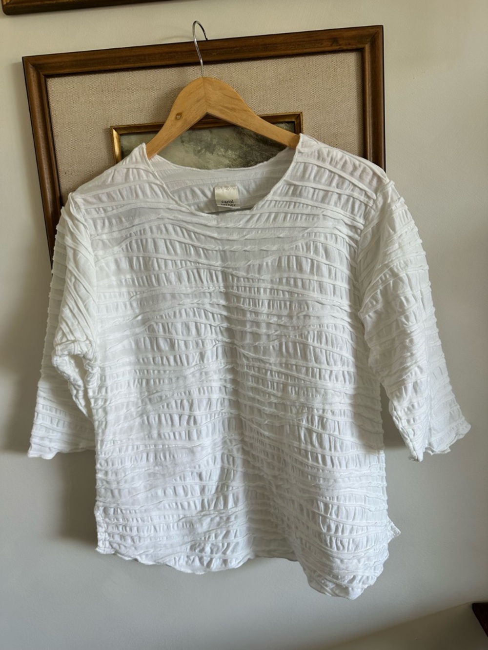 Carol Turner Fiore Classic Shirttail Top in White sz M - Picture 2 of 9
